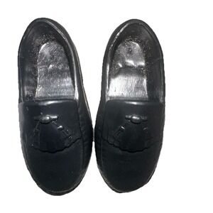 Barbie Ken Loafers Black Slip On‎ Round Toe Faux Tassles Soft Plastic Doll Shoes